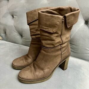 SAX Genuine Leather Taupe Color Boots Size 37 Made in ITALY